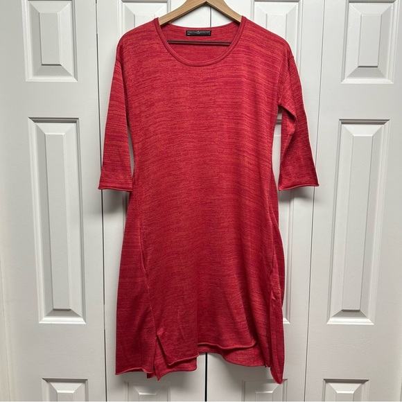 PERUVIAN CONNECTION 100% Pima Cotton Knit Dress Red Size Small - Picture 1 of 8
